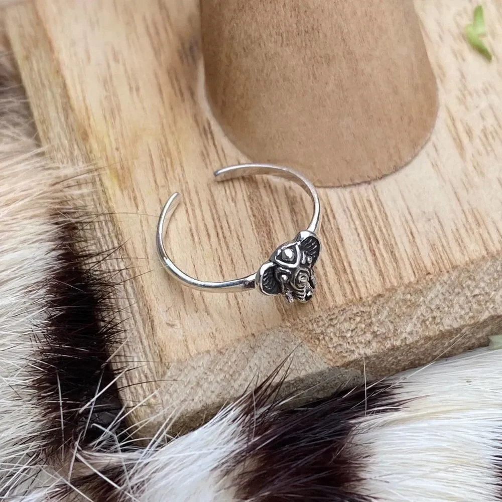 Elephant Head Sterling Silver Toe Ring